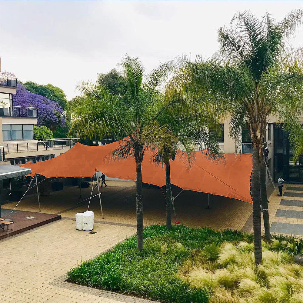 弹力莱卡户外露营山海天幕帐篷防晒弹力布超大营地野营婚礼遮阳棚